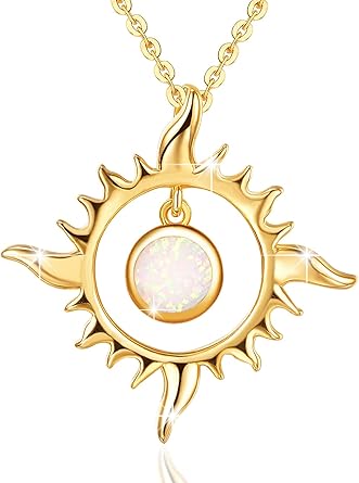 蛋白石阳光项链 s925 纯银阳光爆裂吊坠太阳项链首饰